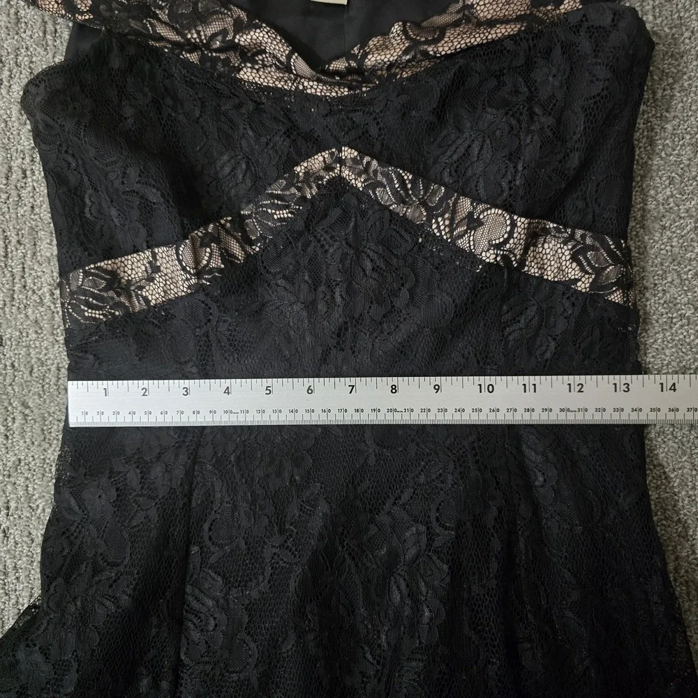Odille Black Lace Midi Dress Bow Detail‎ Romantic Coquette Vintage Style 2
